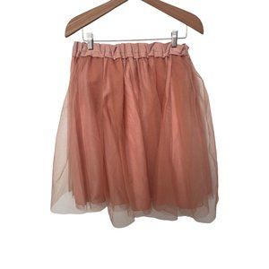 Tia Cibani Girls Mesh Overlay Twirl Tulle Skirt Ballet Tutu Pink NWT Sz 15-16
